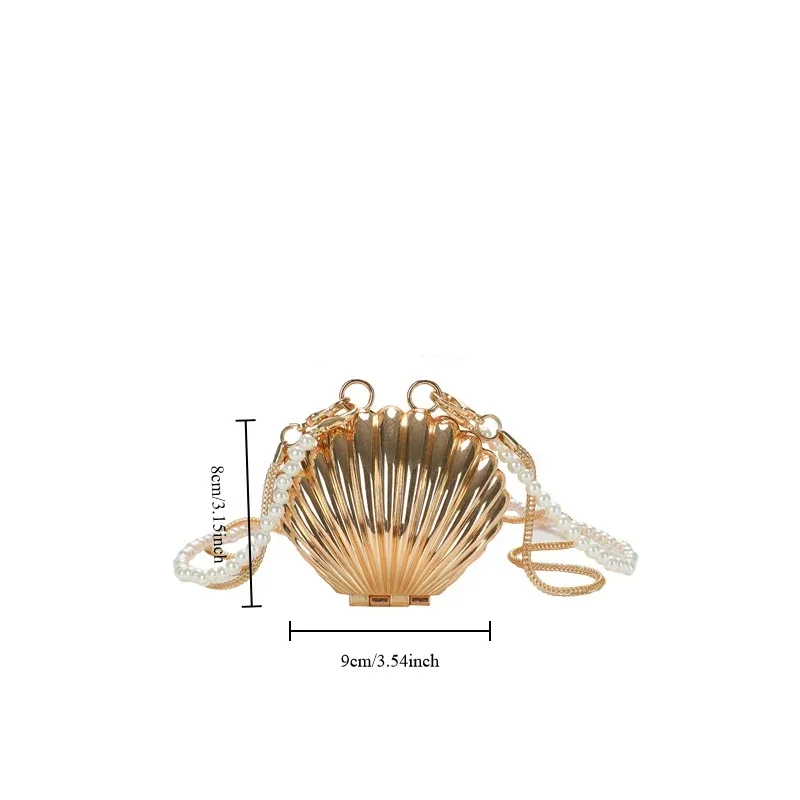 2025 Mini Lipstick Bags for Women Fashion New Summer Pearl Purse Crossbody Bag High Quality Gold Shell Bag Designer Shoulder Bag