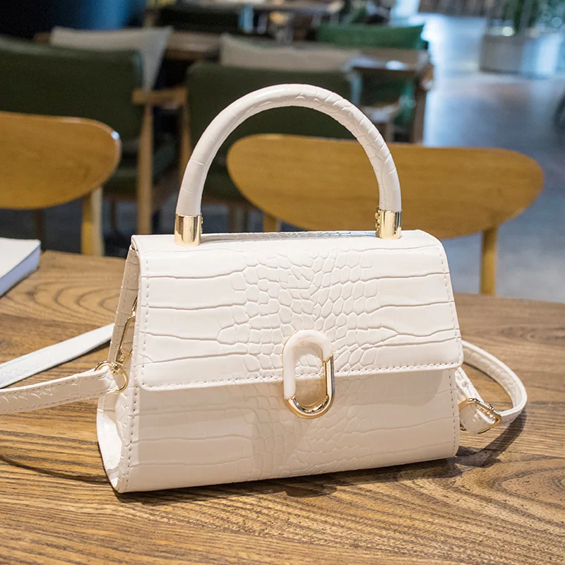 2026 New Women Crocodile Pattern Small Square Crossbody Bag Casual Daily Shoulder Handbag