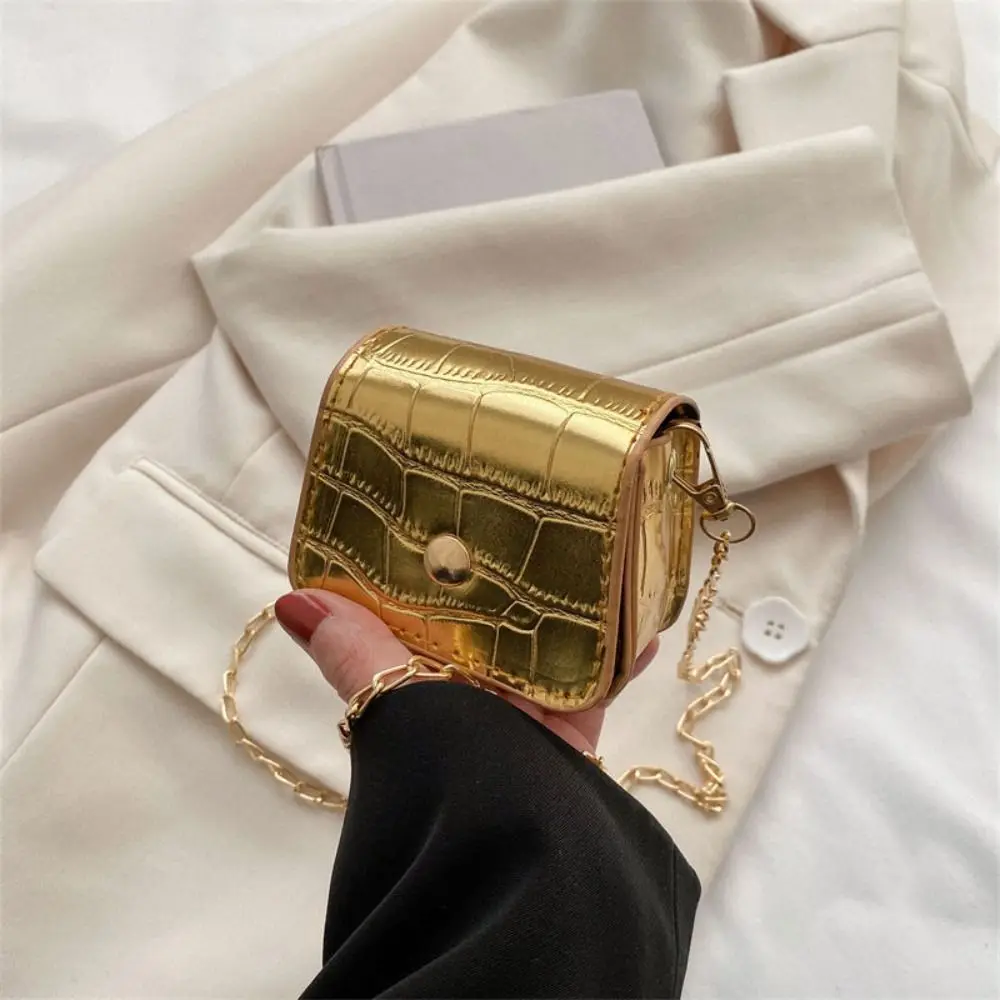 Korean Fashion Mini Crossbody Bags PU Simplicity Shoulder Bag Versatile Chain Handbag Lipstick