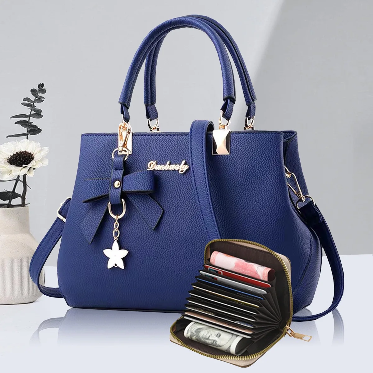 New Korean version trendy autumn and winter bow women's bag portable shoulder bag messenger bag killer bag mother bag large capa