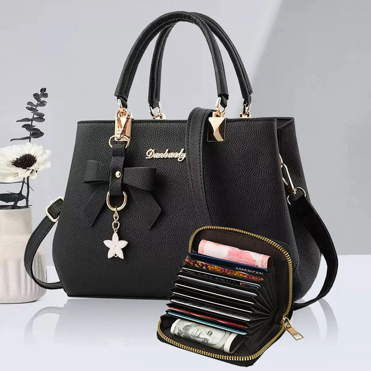 New Korean version trendy autumn and winter bow women's bag portable shoulder bag messenger bag killer bag mother bag large capa